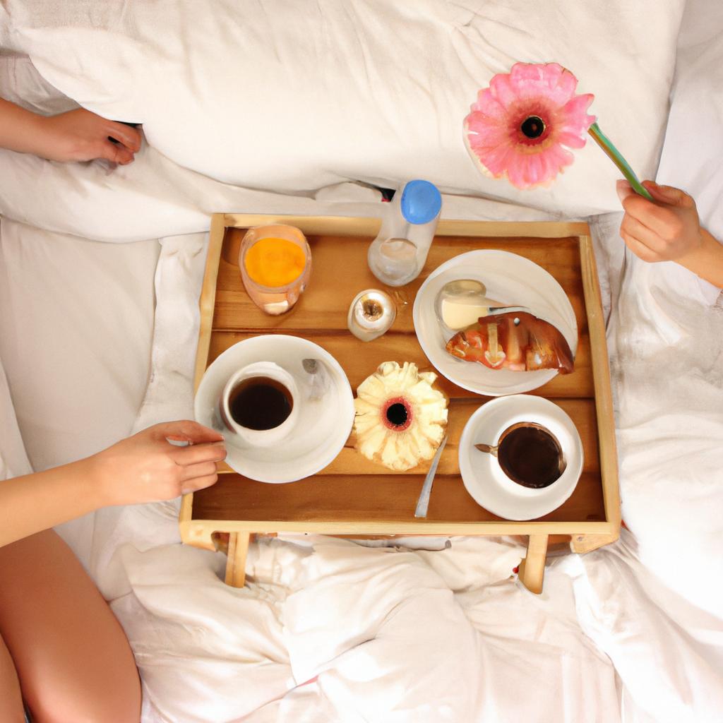 Guests enjoying breakfast in bed